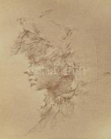 Almásy Aladár (1946-): Ifjú Mózes. Rézkarc, papír, jelzett, számozott (65/100), lapszéli apró foltok...