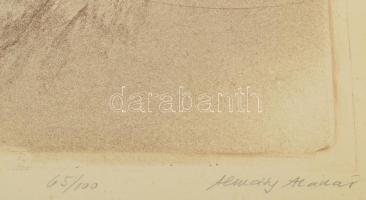 Almásy Aladár (1946-): Ifjú Mózes. Rézkarc, papír, jelzett, számozott (65/100), lapszéli apró foltok...