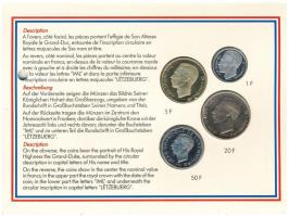 Luxemburg 1990. 1Fr - 50Fr (4xklf) forgalmi sor "Luxemburg nagyhercege" lyukasztott karton...