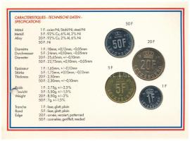 Luxemburg 1990. 1Fr - 50Fr (4xklf) forgalmi sor "Luxemburg nagyhercege" lyukasztott karton...