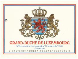 Luxemburg 1991. 1Fr - 50Fr (4xklf) forgalmi sor "Luxemburg nagyhercege" lyukasztott karton dísztokban T:UNC Luxembourg 1991. 1 Franc - 50 Francs (4xdiff) coin set in "Grand-Duche de Luxembourg" holed cardboard display case C:UNC