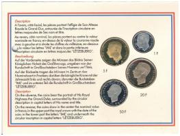 Luxemburg 1991. 1Fr - 50Fr (4xklf) forgalmi sor "Luxemburg nagyhercege" lyukasztott karton...