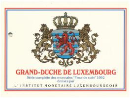 Luxemburg 1992. 1Fr - 50Fr (4xklf) forgalmi sor "Luxemburg nagyhercege" lyukasztott karton dísztokban T:UNC Luxembourg 1992. 1 Franc - 50 Francs (4xdiff) coin set in "Grand-Duche de Luxembourg" holed cardboard display case C:UNC