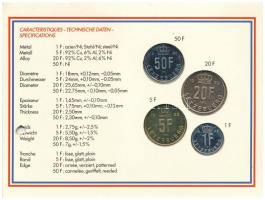 Luxemburg 1992. 1Fr - 50Fr (4xklf) forgalmi sor "Luxemburg nagyhercege" lyukasztott karton...