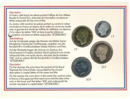 Luxemburg 1994. 1Fr - 50Fr (4xklf) forgalmi sor "Luxemburg nagyhercege" lyukasztott karton...