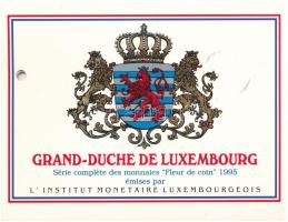 Luxemburg 1995. 1Fr - 50Fr (4xklf) forgalmi sor + Cu-Ni emlékérem "Luxemburg nagyhercege" lyukasztott karton dísztokban T:UNC Luxembourg 1995. 1 Franc - 50 Francs (4xdiff) coin set + Cu-Ni medallion in "Grand-Duche de Luxembourg" holed cardboard display case C:UNC