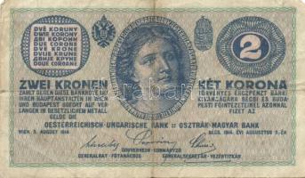 Ausztria/Osztrák-magyar Bank 1914. 2K (8x) T:III,III-