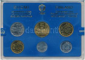 Finnország 1985. 5p - 5M (6xklf) forgalmi sor műanyag tokban T:UNC Finland 1985. 5 Penniä - 5 Markkaa (6xdiff) coin set in plastic case C:UNC