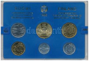 Finnország 1986. 5p - 5M (6xklf) forgalmi sor műanyag tokban T:UNC Finland 1986. 5 Penniä - 5 Markkaa (6xdiff) coin set in plastic case C:UNC