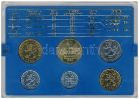 Finnország 1986. 5p - 5M (6xklf) forgalmi sor műanyag tokban T:UNC
Finland 1986. 5 Penniä - 5 Markk...
