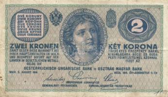 Ausztria/Osztrák-magyar Bank 1914. 2K (7x) T:III,IV