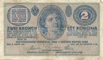 Ausztria/Osztrák-magyar Bank 1914. 2K (7x) T:III,IV