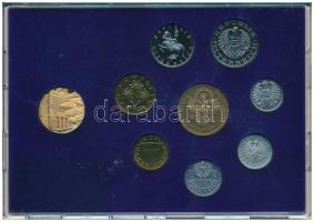Ausztria 1989. 2gr-20Sch (8xklf) forgalmi sor + "Münze Österreich" verdei zseton, műanyag ...
