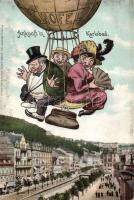 Flying Jews in a balloon over Karlovy Vary