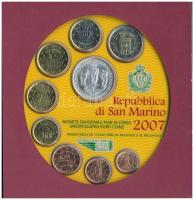 San Marino 2007. 1c-2E (8xklf) forgalmi sor + 5E Ag "Esélyegyenlőség" sérült karton díszto...