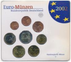 Németország 2002J 1c-2E (8xklf) forgalmi szett műanyag tokban T:UNC Germany 2002J 1 Cent - 2 Euro (8xdiff) coin set in plastic case C:UNC