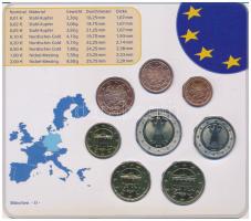 Németország 2002D 1c-2E (8xklf) forgalmi szett műanyag tokban T:UNC
Germany 2002D 1 Cent - 2 Euro (...
