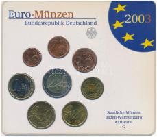 Németország 2003G 1c-2E (8xklf) forgalmi szett műanyag tokban T:UNC Germany 2003G 1 Cent - 2 Euro (8xdiff) coin set in plastic case C:UNC
