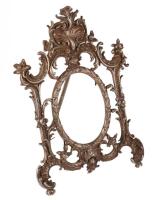 Barokk stílusú vas asztali képtartó, hátoldalon Dávid csillagos jelzéssel, 34x23 cm