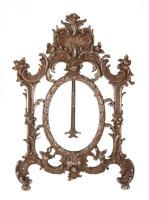 Barokk stílusú vas asztali képtartó, hátoldalon Dávid csillagos jelzéssel, 34x23 cm