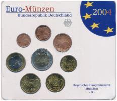 Németország 2004D 1c-2E (8xklf) forgalmi szett műanyag tokban T:UNC Germany 2004D 1 Cent - 2 Euro (8xdiff) coin set in plastic case C:UNC