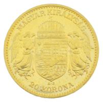 1912KB 20K Au "Ferenc József" Körmöcbánya kapszulában (6,78g/0.900) T:AU,XF
Hungary 1912K...