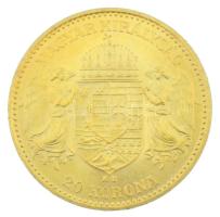 1896KB 20K Au "Ferenc József" Körmöcbánya (6,78g/0.900) T:AU,XF / Hungary 1896KB 20 Korona...