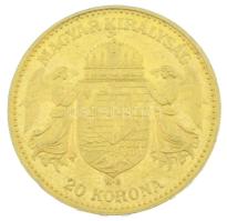 1899KB 20K Au "Ferenc József" Körmöcbánya (6,78g/0.900) T:XF / Hungary 1899KB 20 Korona Au...