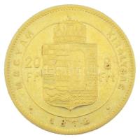 1872KB 8Ft/20Fr Au "Ferenc József" kapszulában (6,43g/0.900) T:XF / Hungary 1872KB 8 Forin...