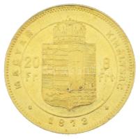 1873KB 8Ft/20Fr Au "Ferenc József" kapszulában (6,47g/0.900) T:AU / Hungary 1873KB 8 Forin...