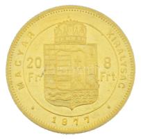 1877KB 8Ft/20Fr Au "Ferenc József" kapszulában (6,46g/0.900) T:XF / Hungary 1877KB 8 Forin...