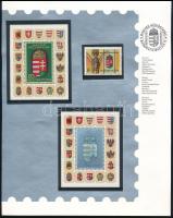 1990-1991 A Magyar Köztársaság címere I. és II. blokkok, a II. piros sorszámmal + bélyeg (71.750)