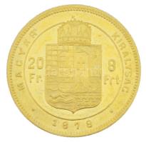 1878KB 8Ft/20Fr Au "Ferenc József" kapszulában (6,47g/0.900) T:AU / Hungary 1878KB 8 Forin...
