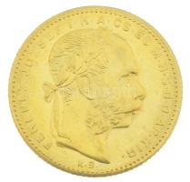 1881KB 8Ft/20Fr Au "Ferenc József" kapszulában (6,48g/0.900) T:AU / Hungary 1881KB 8 Forin...