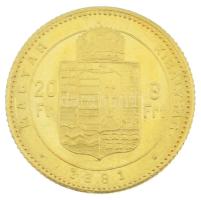 1881KB 8Ft/20Fr Au "Ferenc József" kapszulában (6,48g/0.900) T:AU / Hungary 1881KB 8 Forin...