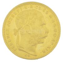 1882KB 8Ft/20Fr Au "Ferenc József" kapszulában (6,46g/0.900) T:AU,XF / Hungary 1882KB 8 Fo...