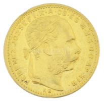 1883KB 8Ft/20Fr Au "Ferenc József" kapszulában (6,46g/0.900) T:AU,XF / Hungary 1883KB 8 Fo...