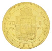 1883KB 8Ft/20Fr Au "Ferenc József" kapszulában (6,46g/0.900) T:AU,XF / Hungary 1883KB 8 Fo...