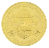 1908KB 100K Au "Ferenc József" Körmöcbánya kapszulában (34,07g/0.900) T:UNC,AU
Hungary 19...