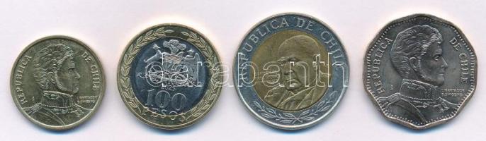 Chile 4db-os forgalmi érme összeállítás 2018. 500P + 2021. 10P + 2024. 50P + 2025. 100P T:AU,XF
Chi...