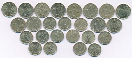 Ciprus 1983-2003. 1c Ni-sárgaréz (13xklf évszám) + 1983-2004. 2c Ni-sárgaréz (12xklf évszám) T:AU,XF...