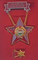 Szocialista kitüntetés és jelvény tétel, benne: Kiváló Dolgozó (3x), tokban, minivel + Könnyűipar Ki...