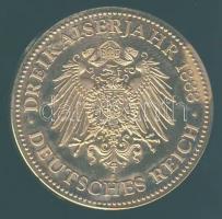 Németország DN "1888 A 3 császár éve I.Vilmos" aranyozott ezüst emlékérem, 15g T:Ex PP