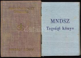 1951 Magyar-Szovjet Társaság tagsági könyv, bélyegekkel + 1954 Magyar Nők Demokratikus Szövetsége (M...