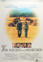 1992 Von Mäusen und Menschen (Of Mice and Men), John Malkovich, Gary Sinise, német filmplakát, papír, feltekerve, apró lapszéli szakadásokkal, 84×59,5 cm.