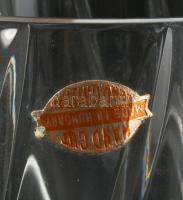 Jelzett ólomkristály váza, hibátlan, d. 10 cm, m. 23 cm