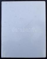 46 db kettős osztású, műanyag albumlap levelekhez, levelezőlapokhoz (19 db 20,5 x 25 cm + 27 db 20,5 x 27,5 cm méretű), szürke gyűrűs borítóval