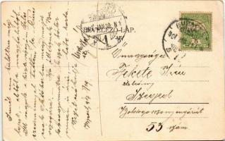 1907 Budapest VI. Andrássy út, Pesti Hazai Első Takarékpénztár, villamos (EB)