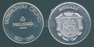 Németország DN. "Meerane St Martin" emlékveret + 1985 "Erzbergverk Grund" bányás...