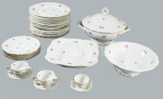 cca 1930 Rosenthal Chippendale 30 darabos étkészlet összeállítás, jelzett, kopással.